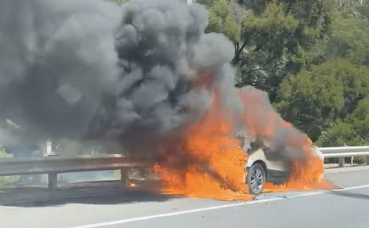 Freeway car fire causes delays