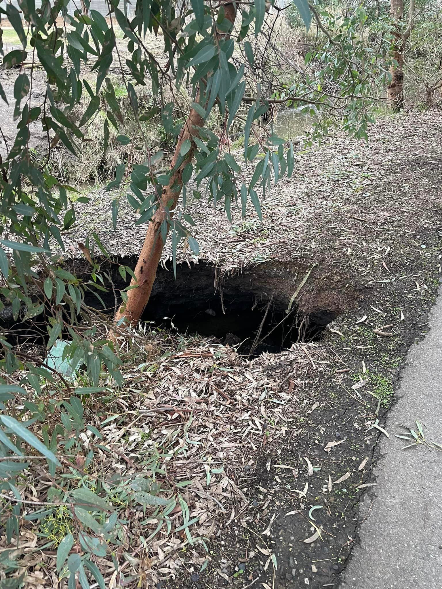 Soil collapse closes walking trail