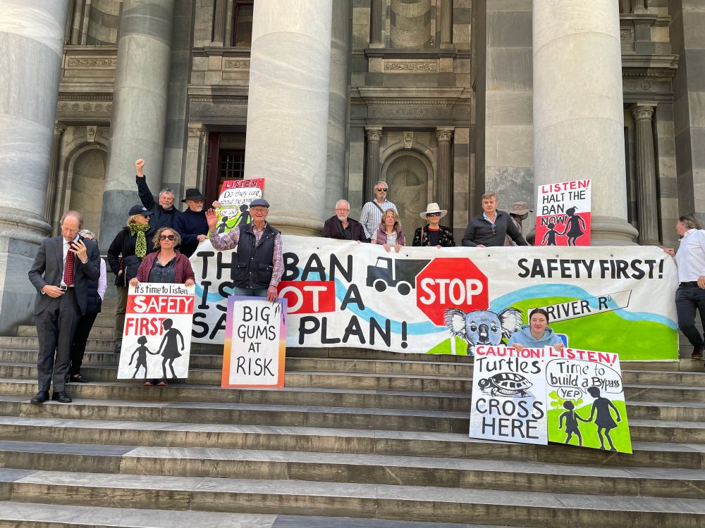 Residents rally against truck ban post image