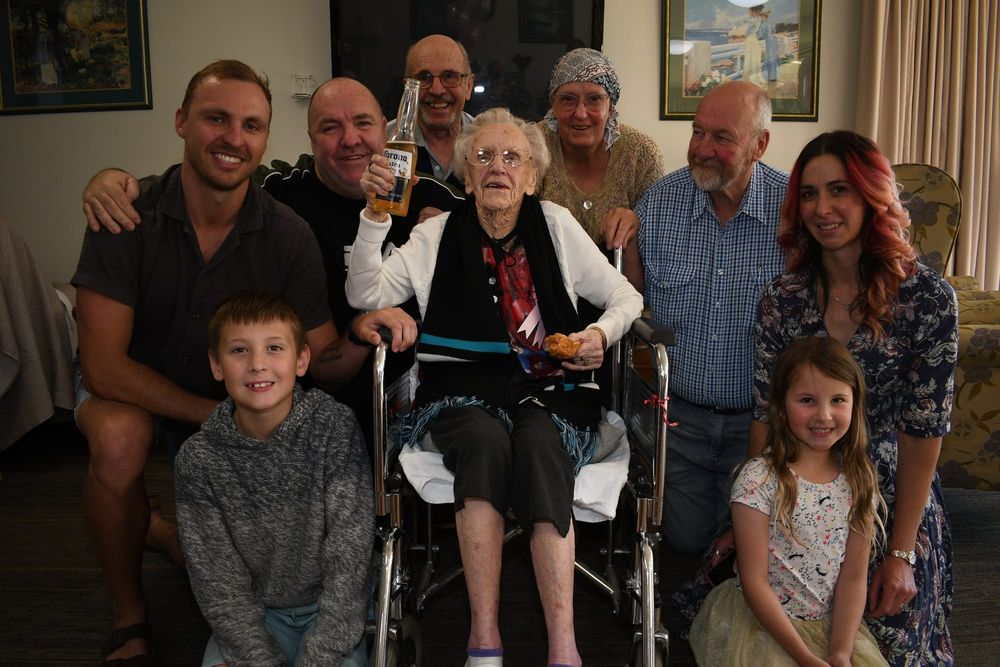 Margery celebrates a century with KFC and beer post image