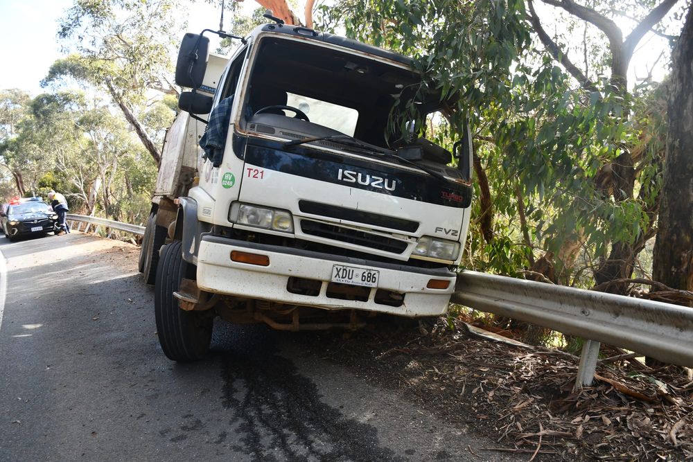 Driver escapes injury after truck leaves the road post image