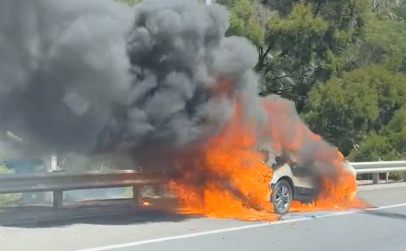 Freeway car fire causes delays post image
