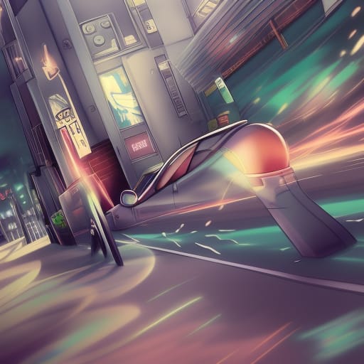 Bad AI: Night time, urban setting. Possibly a train?