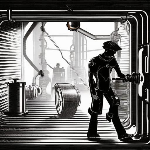 This was supposed to be a picture of someone working in a cramped corridor, but instead I got a prog rock album cover. 