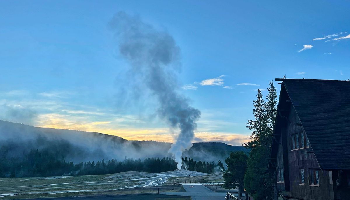 Early morning at Old Faithful