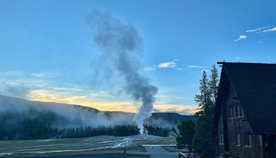 Early morning at Old Faithful