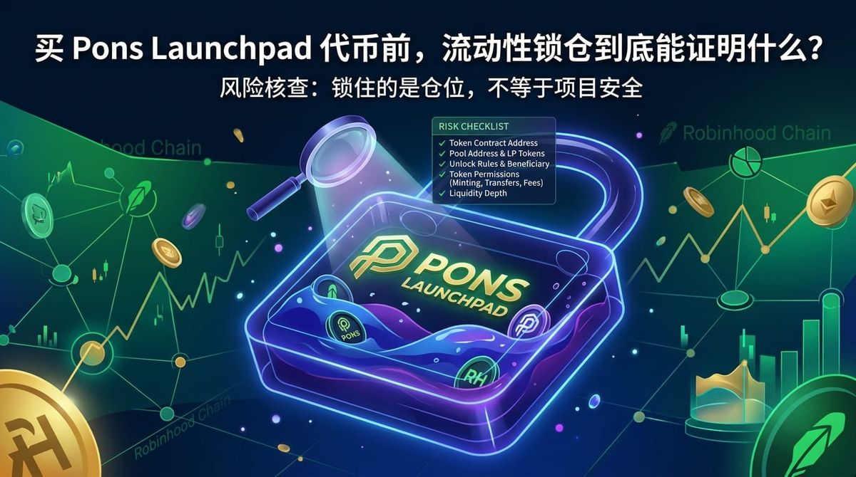 买 Pons Launchpad 代币前，流动性锁仓到底能证明什么？
