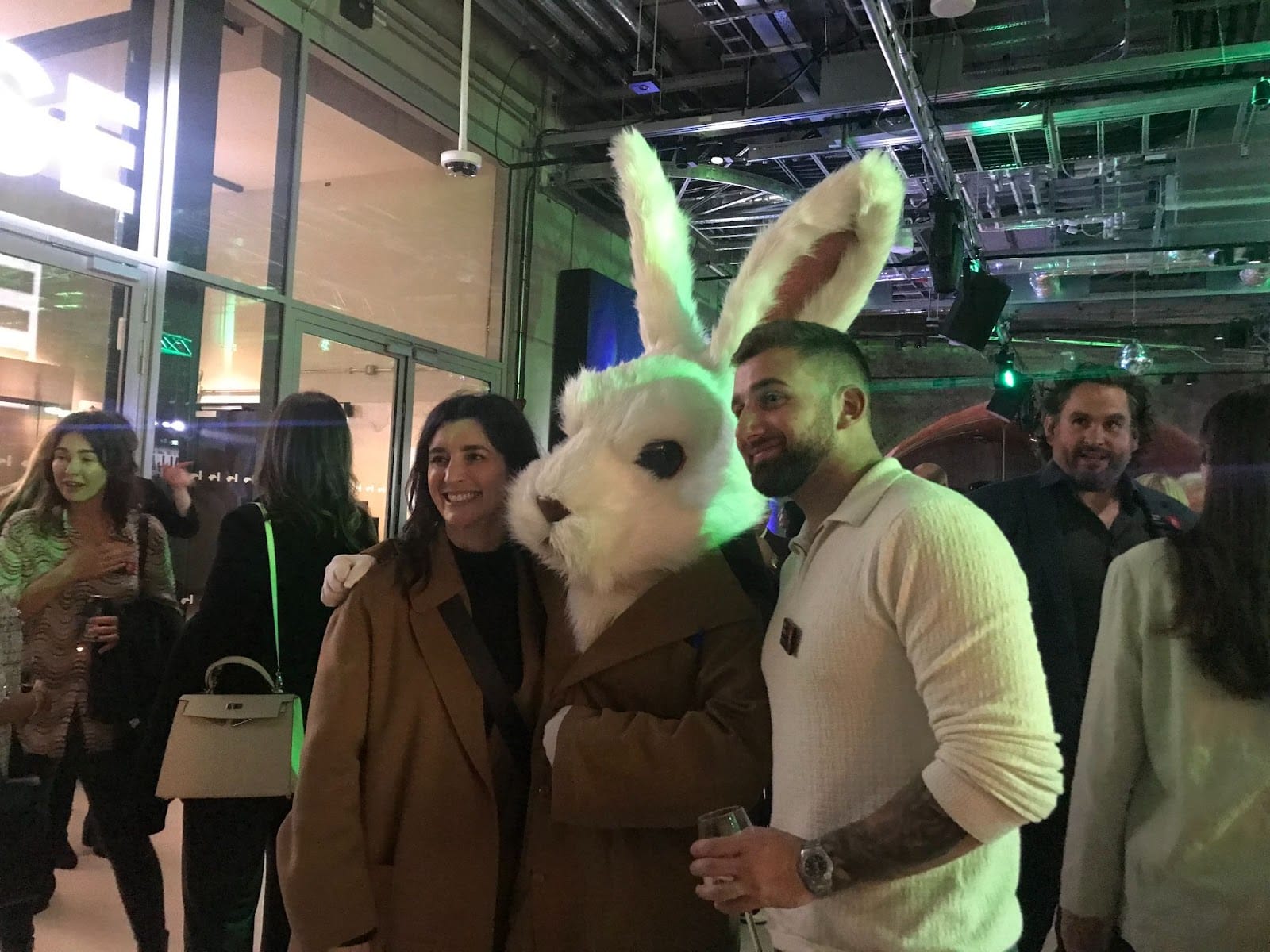 Audience members with the white rabbits. Photo: The Mill.