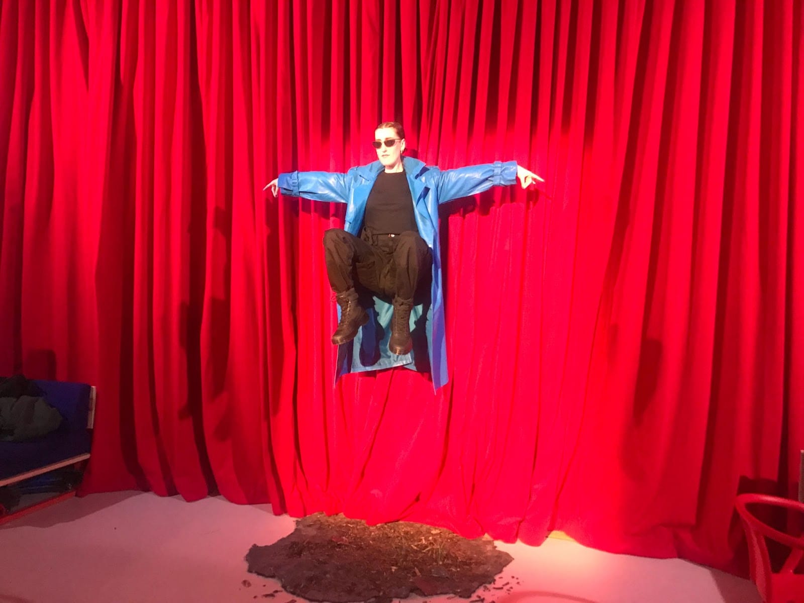 The human Matrix statue and what I'll assume were the longest 30 minutes of her life. Photo: The Mill. 