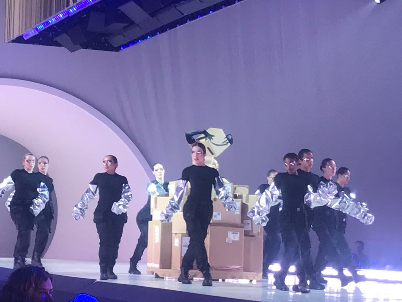 Who is SHE? Sexy Amazon Prime box takes to the catwalk, strutting her stuff. Photo: The Mill.