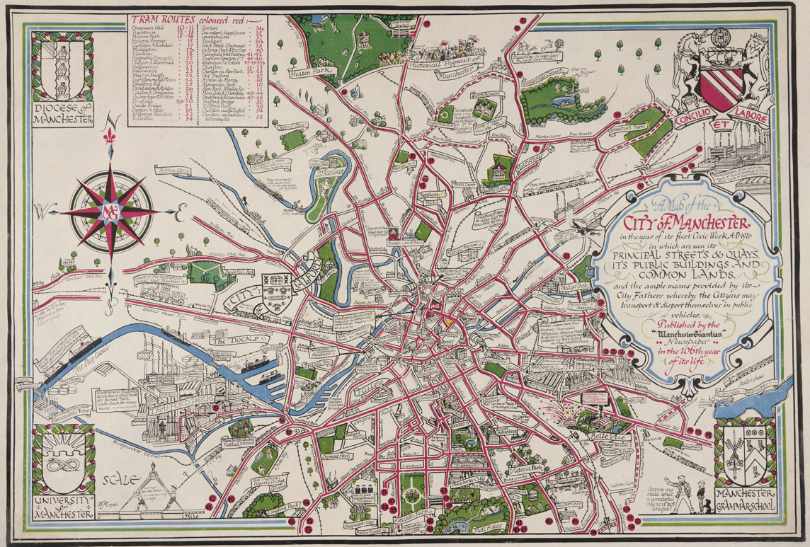 The red lines are trams routes. 
