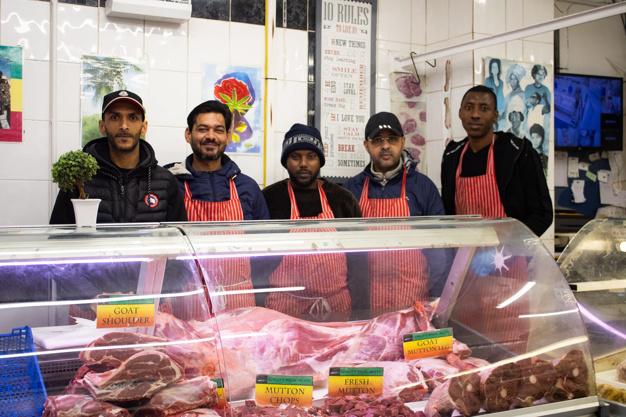 Aki's team, from left to right: Aki, Asim, Mohammed, Khalid and Bily. Photo: Jack Dulhanty/The Mill.