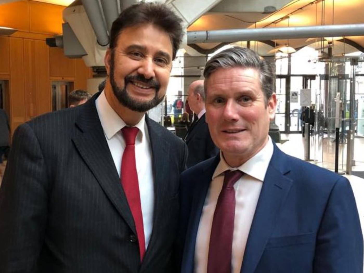 Afzal Khan, MP for Gorton, and Labour leader Sir Keir Starmer. Photo: Afzal Khan's website.
