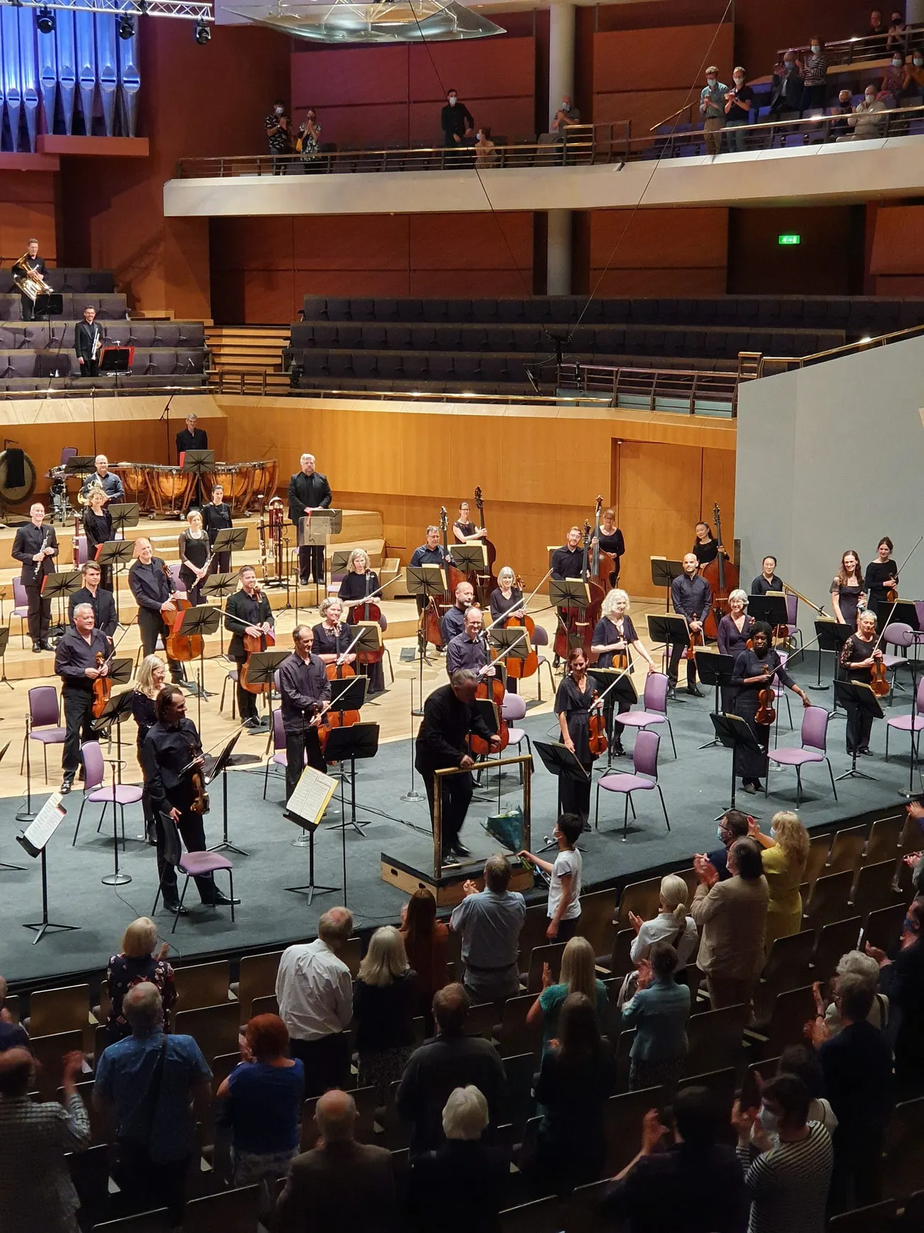 To rapturous applause, Sir Mark Elder leads the Hallé out of its long hiatus 