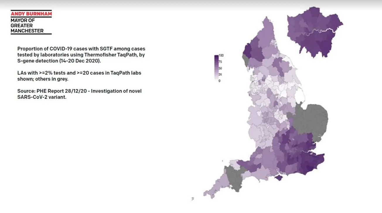 The new strain is spreading in Greater Manchester 