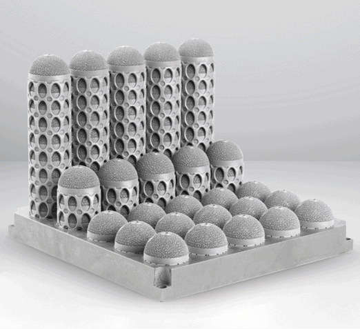 Electron beam melting titanium hip cups with porous lattice surface