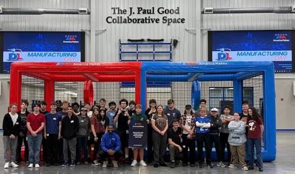 Students at the 3D printing for drones sessions