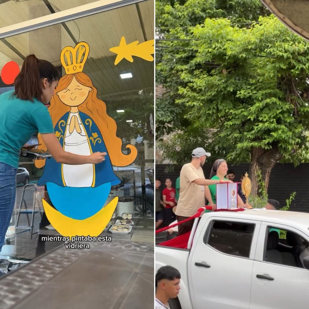 artista católico, mural católico, Virgen de Caacupé