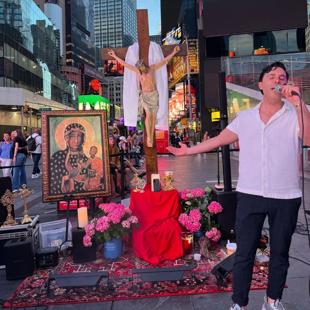times square, time square, vigilia de Pentecostés