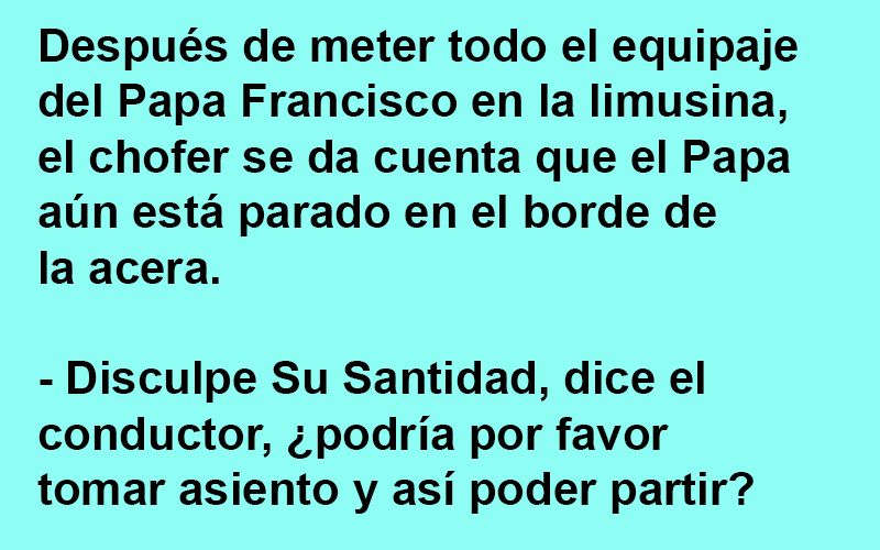 Después de meter todo el equipaje del Papa Francisco en la limusina...