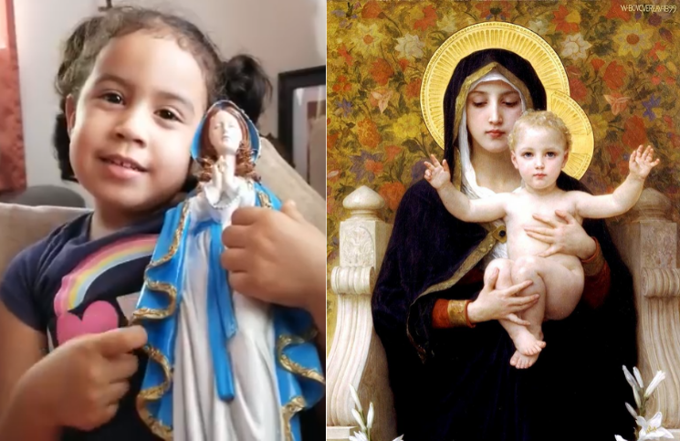 Mira como esta pequeña niña conquista con su tierna voz cantándole a la Virgen
