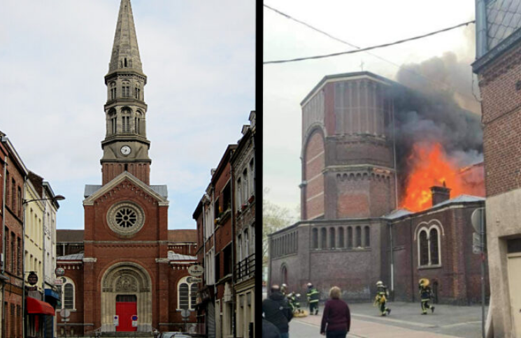 [Video] Devastador incendio en Francia: histórica iglesia arde en llamas