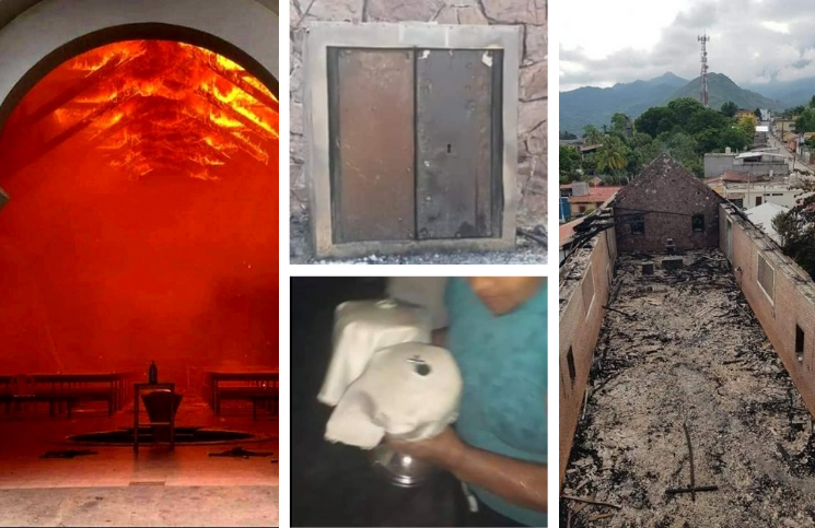 Eucaristía sobrevive inexplicablemente al devastador incendio de una iglesia colonial