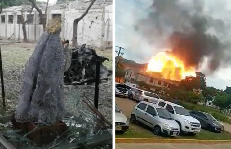 Virgen permanece de pie tras la terrible explosión de auto en brigada militar de Colombia