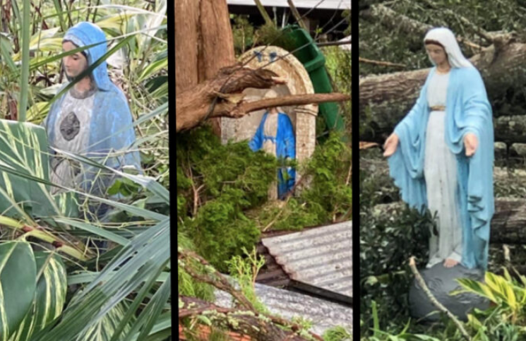 Estatuas de la Virgen encontradas misteriosamente intactas tras el huracán Ida