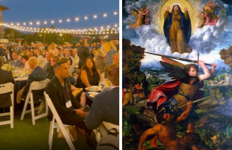 [Video] Manifestantes anticatólicos huyen cuando fieles rezan a la Virgen y a San Miguel Arcángel