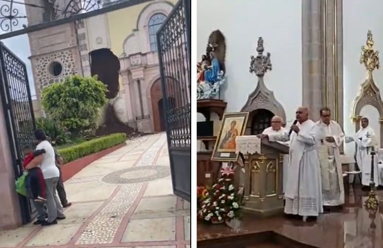 [Video] Terremoto de 7.7 de magnitud sorprende a sacerdotes en plena misa
