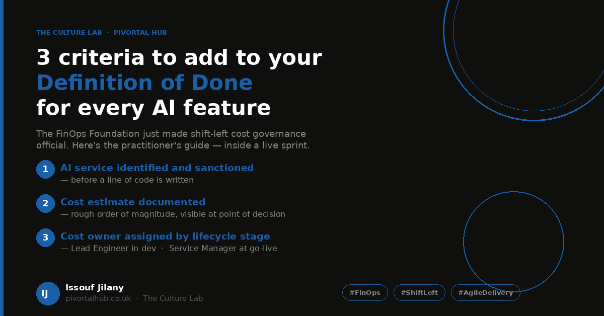 How to Embed Cloud Cost into Your Definition of Done — And Why the FinOps Foundation Just Made It Urgent