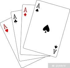Four Ace playing cards