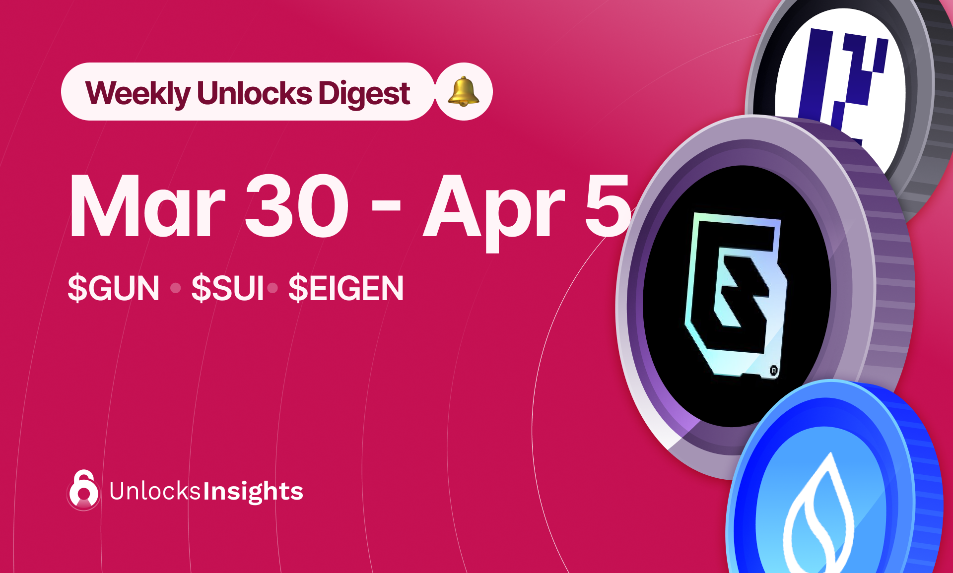 Weekly Token Unlocks Digest: Mar 30 - Apr 5, 2026 | $GUN Faces High-Impact Unlock