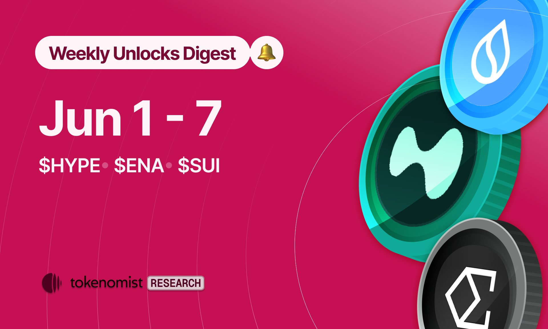 Weekly Unlock Digest: June 1-7, 2026 | $675M HYPE cliff shrinks to a $38M claim