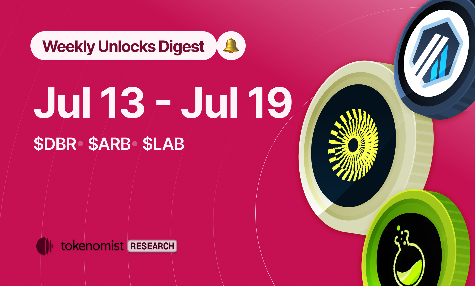 Weekly Unlock Digest: July 13-19, 2026 | $LAB begins unlocking into a 90% drawdown
