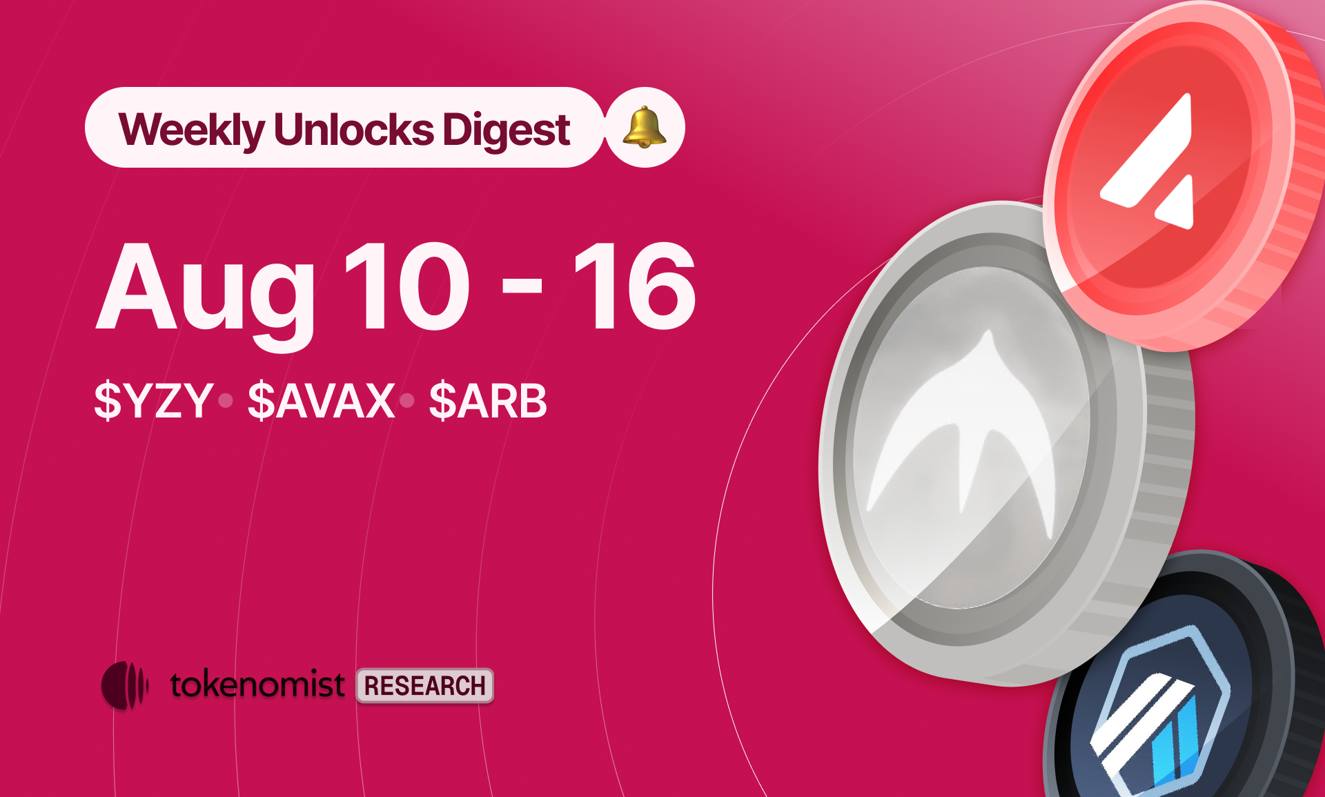 Weekly Unlock Digest: Aug 10-16, 2026 | $YZY faces its largest cliff