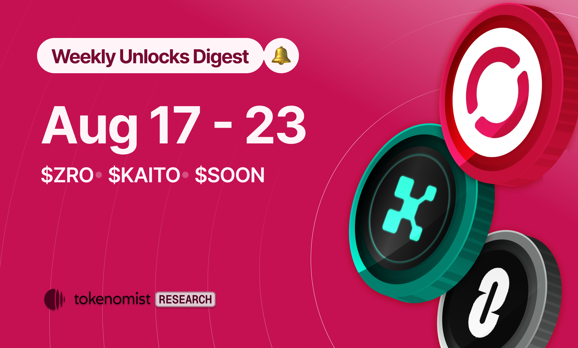 Weekly Unlock Digest: Aug 17-23, 2026 | ZRO's $19.97M cliff