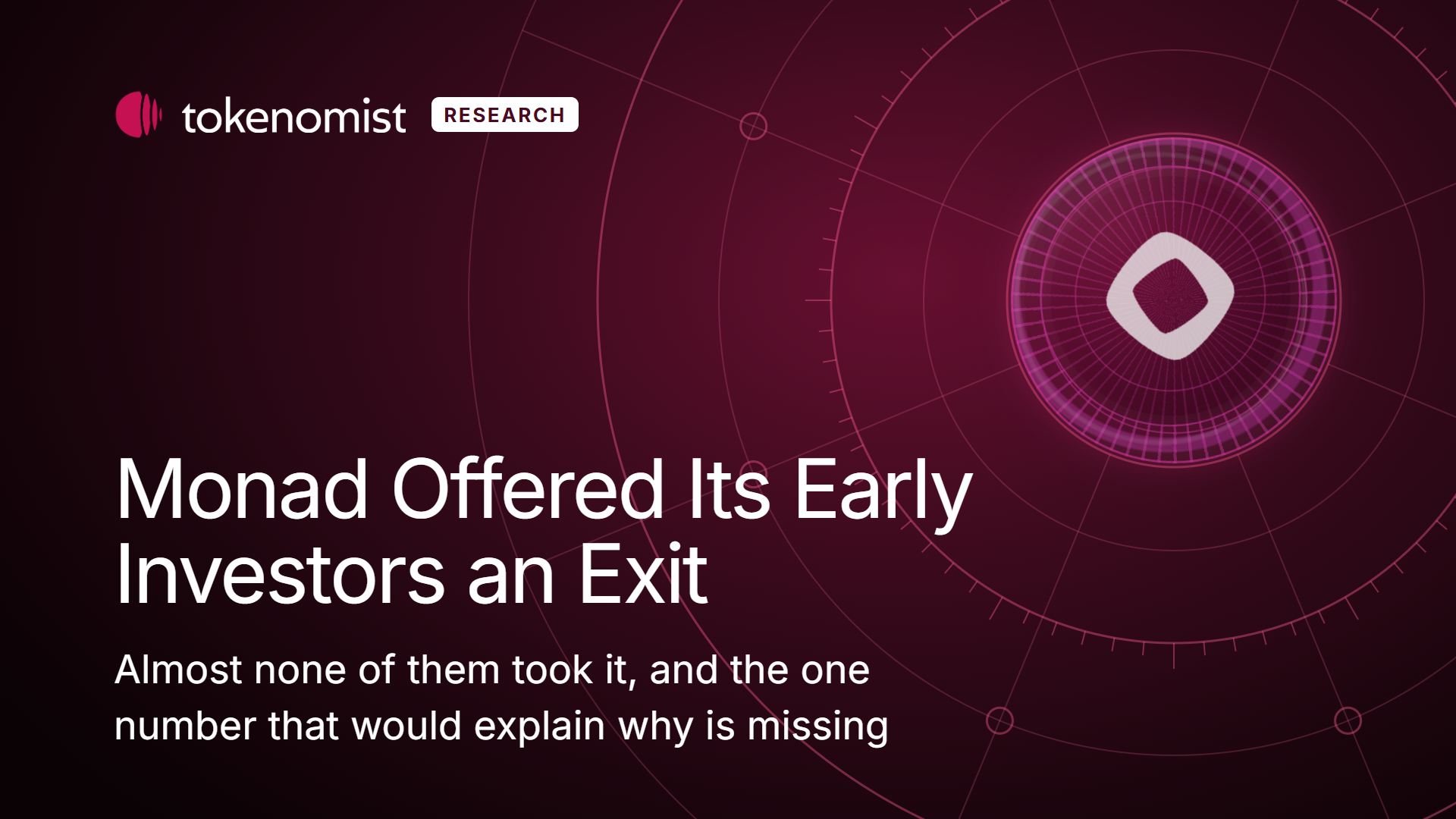 Tokenomist Research cover: Monad offered its early investors an exit. Almost none of them took it, and the one number that would explain why is missing.