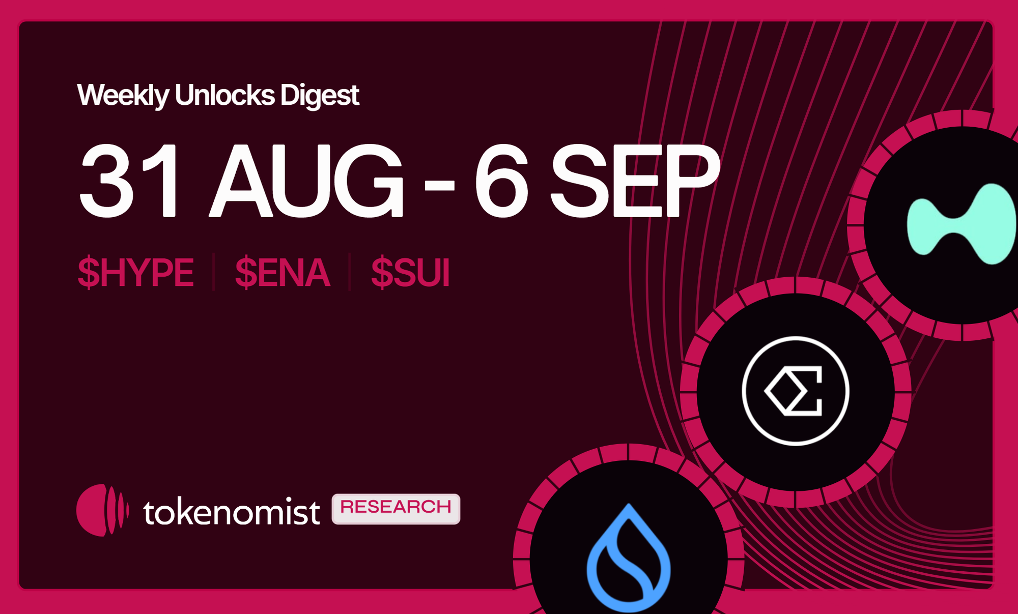 Weekly Unlock Digest: Aug 31-Sep 6, 2026 | Ethena's fee switch
