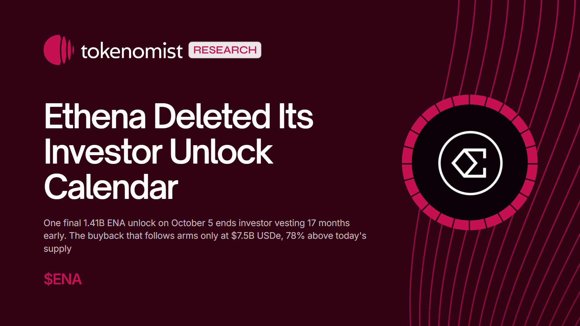 Ethena Bought Out Its Large Sellers and Deleted the Investor Unlock Calendar. The Buyback That Follows Arms at $7.5B USDe