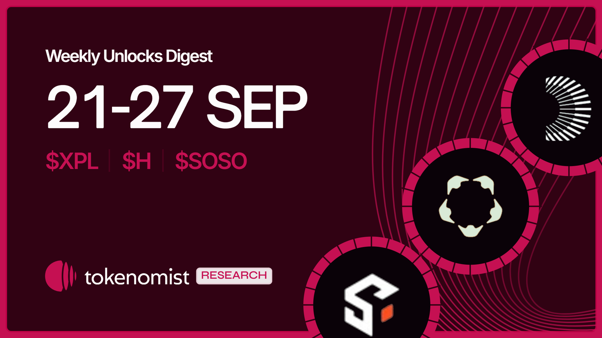 Weekly Unlock Digest: Sep 21-27, 2026 | $XPL Unlocks 63% of Circulating Supply