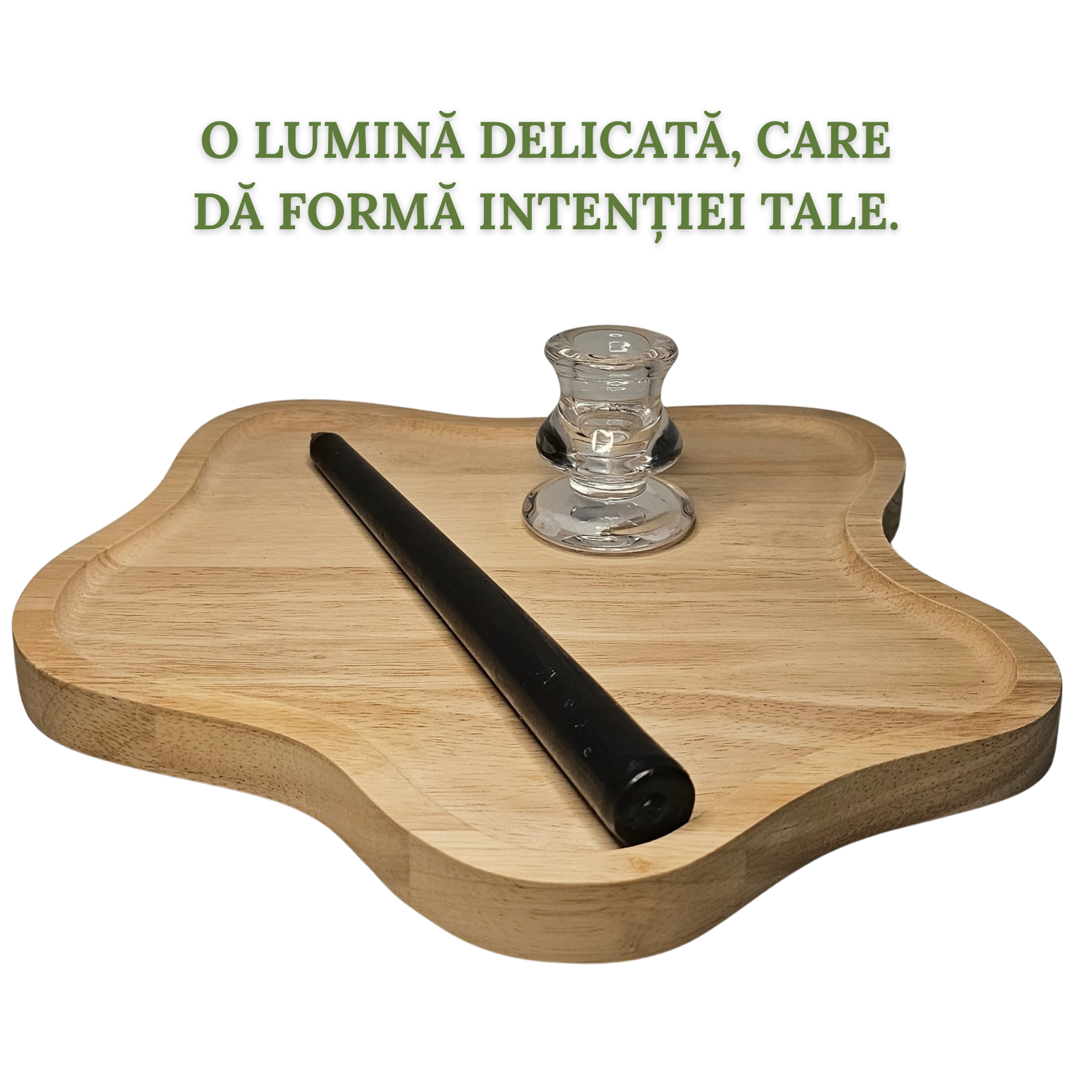 Lumânarea Intenției în sfeșnic din sticlă