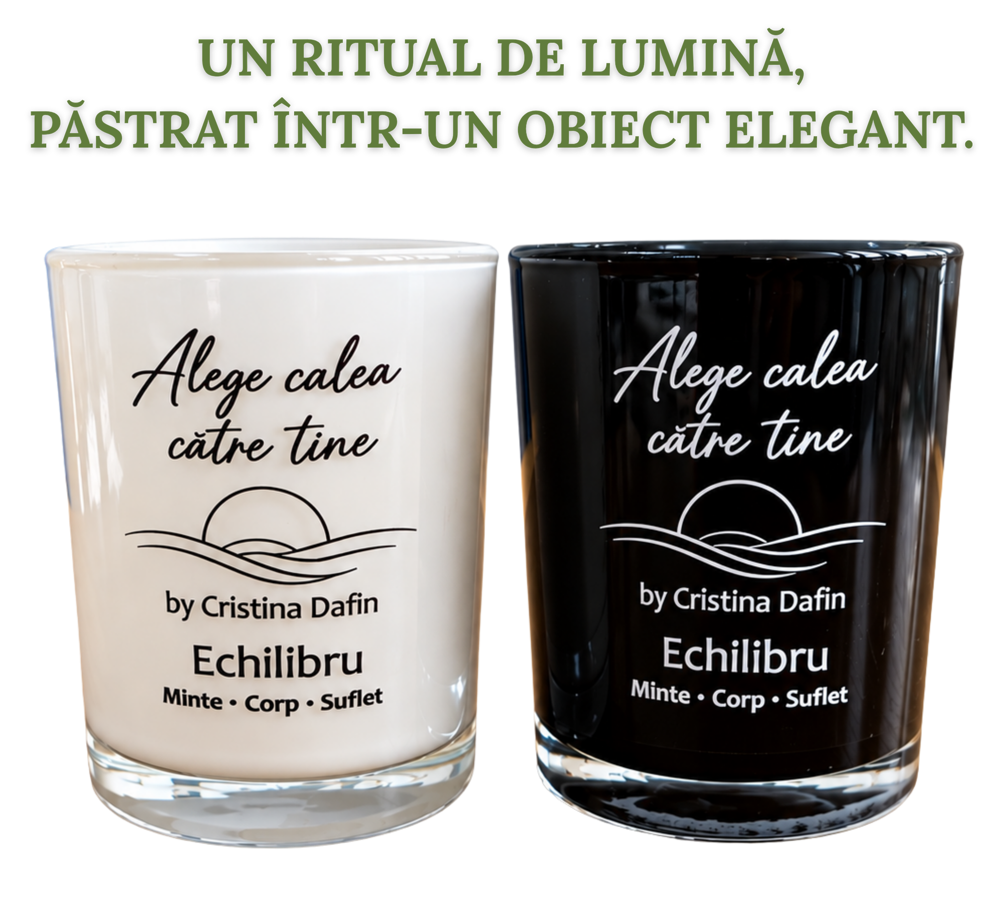 Lumânarea Intenției în pahar de sticlă
