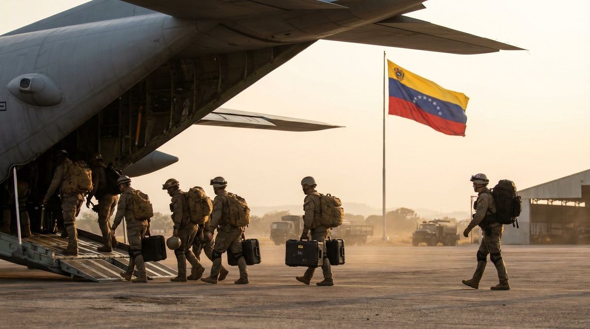 Equipos USAR internacionales llegando al Aeropuerto Libertador de Maracay tras los terremotos en Venezuela.