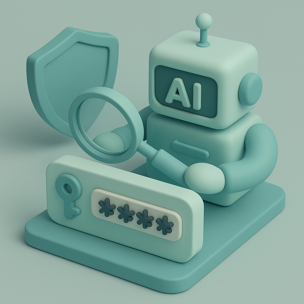 Clay Bild Künstliche Intelligenz untersucht ein Passwort