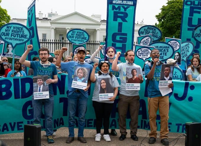 Youth Climate Plaintiffs Rally Outside The White House Demanding US Government Face Trial In Juliana v. US