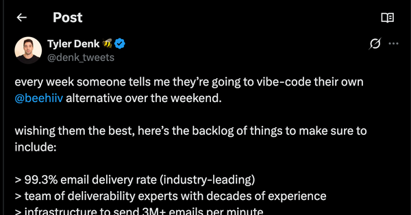 Beehiiv panics as Marc Lou vibe-codes his own software