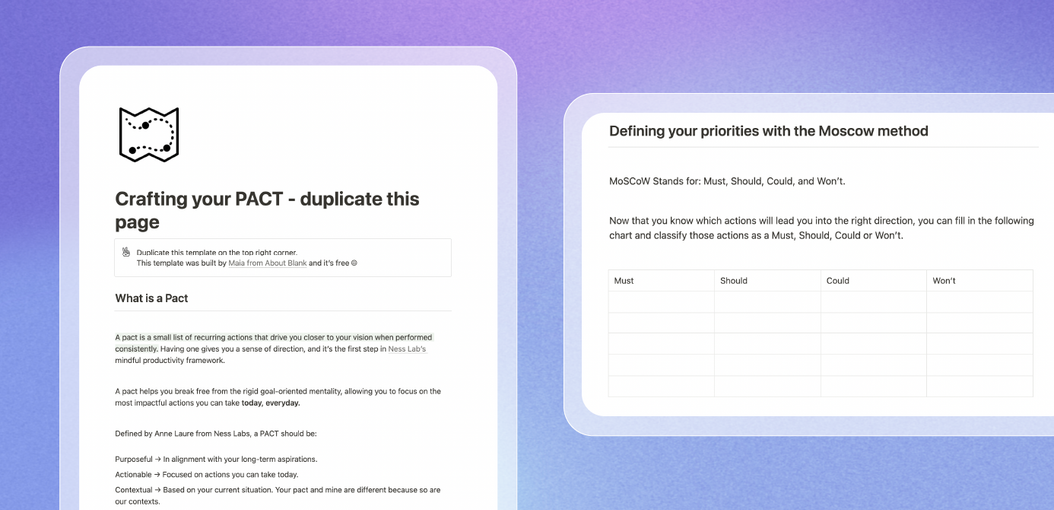 Crafting your PACT: focus on impact today, every day (+ free Notion template)