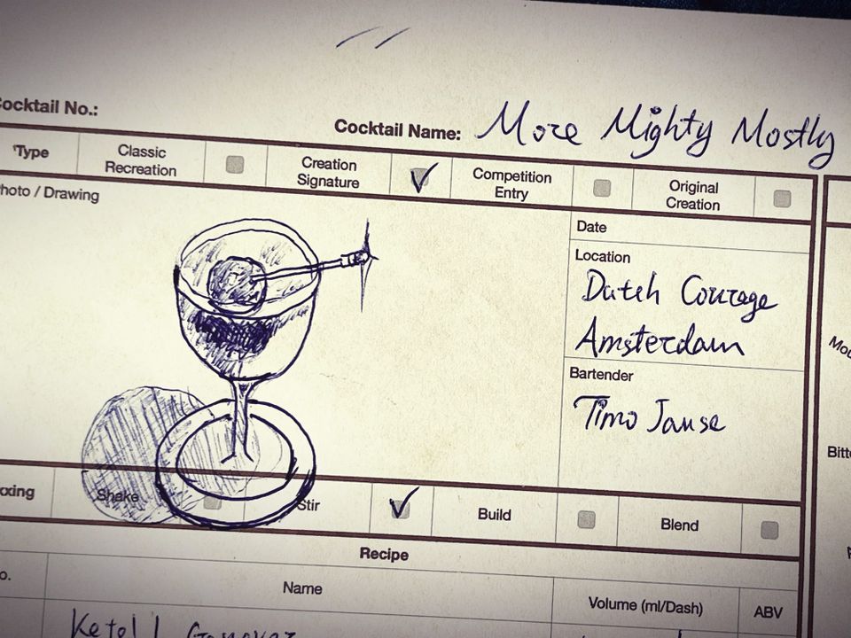 1Unit Cocktail - More Mighty Mostly - Timo Janse - Dutch Courage - Amsterdam